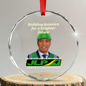Dr Most Hon Andrew Holness JLP Supporter Crystal Glass Ornament Building Jamaica for a Brighter Future Jamaica Labor Party Politics TS02 Transparent Glass 3'' Circle Print Your Wear