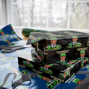 Dr Most Hon Andrew Holness JLP Supporter Wrapping Paper Roll Building Jamaica for a Brighter Future Jamaica Labor Party Politics TS02 Black Print Your Wear
