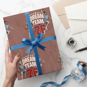 Dream Team 76 Founding Fathers Playing Basketball Wrapping Paper Roll Funny George Washington Abraham Lincoln Patriotic Sports Fan TS02 Mocha Print Your Wear