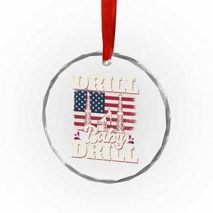 Drill Baby Drill American Flag Crystal Glass Ornament Retro Oilfield Oil Rig Patriot TS02 Print Your Wear