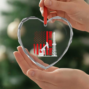 Drill Baby Drill American Flag Heart Crystal Glass Ornament Distressed Oil Rig Oildfield Energy Industry TS02 Print Your Wear