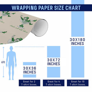 Drink Well With Others Wrapping Paper Roll Funny Leprechaun Drinking Green Beer Shamrock TS14 Print Your Wear