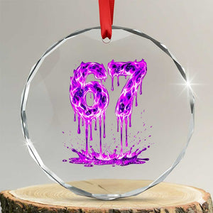 Drip Fire Flame Six Seven Crystal Glass Ornament Trendy Meme Gift TS12 Transparent Glass 3'' Circle Print Your Wear