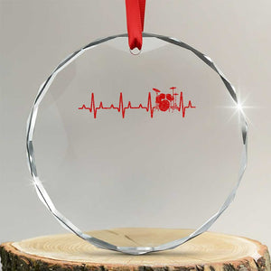 Drums Heartbeat Crystal Glass Ornament Drummer Percussionist TS10 Transparent Glass 3'' Circle Print Your Wear