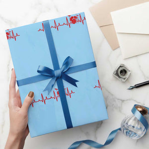 Drums Heartbeat Wrapping Paper Roll Drummer Percussionist TS10 Light Blue Print Your Wear