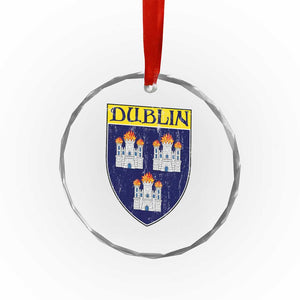 Dublin Ireland Crystal Glass Ornament The Coat of Arms of Dublin Three Burning Castles TS11 Print Your Wear