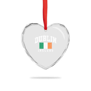 Dublin Ireland Flag Irish Retro Throwback Sports Design Heart Crystal Glass Ornament TS11 Print Your Wear