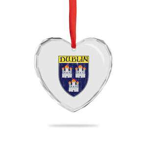 Dublin Ireland Heart Crystal Glass Ornament The Coat of Arms of Dublin Three Burning Castles TS11 Print Your Wear