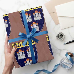 Dublin Ireland Wrapping Paper Roll The Coat of Arms of Dublin Three Burning Castles TS11 Mocha Print Your Wear