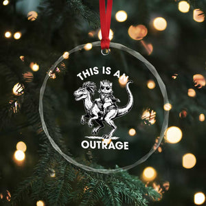Dungeon Cat This Is An Outrage Crystal Glass Ornament Funny Princess Cat Riding Dinosaur TS11 Print Your Wear