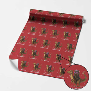 Dungeon Cat This Is An Outrage Wrapping Paper Roll Funny Princess Kitten Dinosaur TS11 Red Print Your Wear