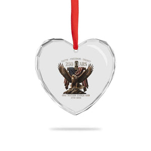 Eagle 250th Anniversary USA Heart Crystal Glass Ornament 250 Years Faith Freedom Legacy One Nation Under God Flag TS10 Print Your Wear
