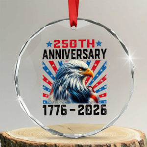 Eagle Flag America 250 Crystal Glass Ornament 1776-2026 250th Birthday TS10 Transparent Glass 3'' Circle Print Your Wear