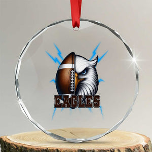 Eagle Football Power Crystal Glass Ornament Game Day Sports Fan Gift TS12 Transparent Glass 3'' Circle Print Your Wear