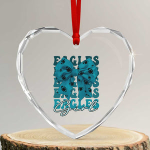 Eagle Girls Heart Crystal Glass Ornament Midnight Green Coquette Bow Retro Vintage TS02 Transparent Glass 3'' Heart Print Your Wear