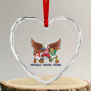 Eagle Jaguar Beaver 2026 Football Heart Crystal Glass Ornament Supporters Gift Idea TS12 Transparent Glass 3'' Heart Print Your Wear