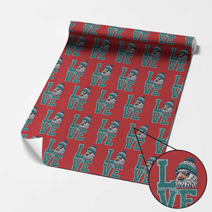 Eagles Inspirational Wrapping Paper Roll LOVE Cool Eagle Lover Vintage TS02 Red Print Your Wear