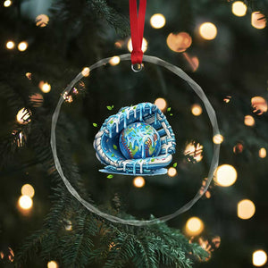 Earth Day Crystal Glass Ornament Funny Baseball Ice Cream Drip Glove Eco Friendly TS14 Print Your Wear