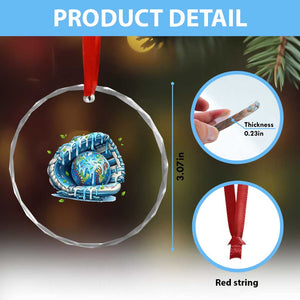 Earth Day Crystal Glass Ornament Funny Baseball Ice Cream Drip Glove Eco Friendly TS14 Print Your Wear