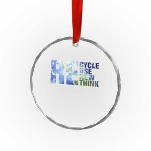Earth Day Crystal Glass Ornament Recycle Reuse Renew Rethink TS14 Print Your Wear