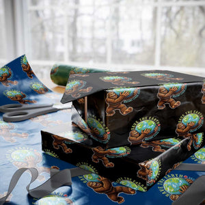 Earth Day Wrapping Paper Roll Save The Earth Bigfoot Lives Here TS12 Black Print Your Wear