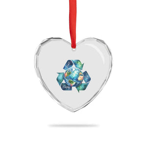 Earth Day Dont Be Trashy Heart Crystal Glass Ornament Environmental Awareness Gift TS12 Print Your Wear