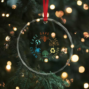 Earth Day Environment Crystal Glass Ornament Save Bees Rescue Animals Recycle Plastic TS10 Print Your Wear