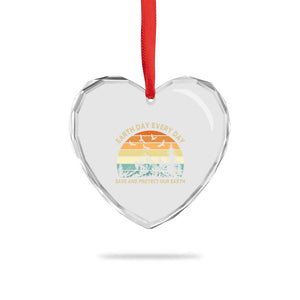Earth Day Everyday Heart Crystal Glass Ornament Save And Protect Our Earth TS12 Print Your Wear