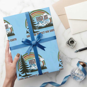 Earth Day Everyday Wrapping Paper Roll Save The Planet Nature Lover Gift TS12 Light Blue Print Your Wear