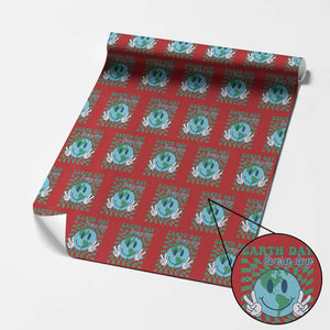 Earth Day Everyday Wrapping Paper Roll Smile Face Hippie Planet Anniversary TS02 Red Print Your Wear
