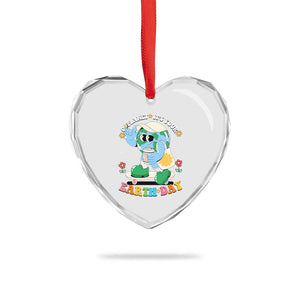 Earth Day Heart Crystal Glass Ornament Cute Go Planet Its Your Earthday Groovy TS10 Print Your Wear