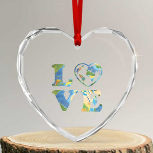 Earth Day Heart Crystal Glass Ornament Heart Environmental Nature Recycling Lovers TS10 Transparent Glass 3'' Heart Print Your Wear