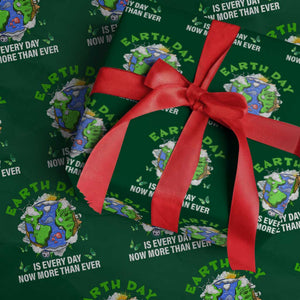 Earth Day Is Every Day Wrapping Paper Roll Now More Than Ever TS02 Green Print Your Wear