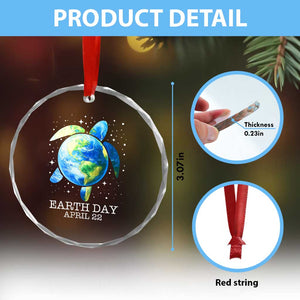 Earth Day Sea Turtle Crystal Glass Ornament Restore Earth Save The Planet TS02 Print Your Wear