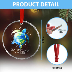 Earth Day Sea Turtle Crystal Glass Ornament Restore Earth Save The Planet TS02 Print Your Wear