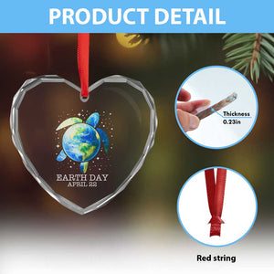 Earth Day Sea Turtle Heart Crystal Glass Ornament Restore Earth Save The Planet TS02 Print Your Wear