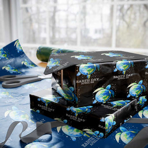 Earth Day Sea Turtle Wrapping Paper Roll Restore Earth Save The Planet TS02 Black Print Your Wear