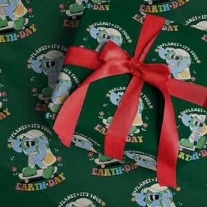 Earth Day Wrapping Paper Roll Cute Go Planet Its Your Earthday Groovy TS10 Green Print Your Wear