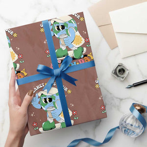 Earth Day Wrapping Paper Roll Cute Go Planet Its Your Earthday Groovy TS10 Mocha Print Your Wear