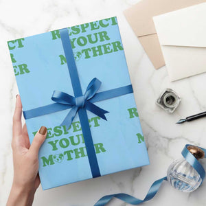 Earth Day Wrapping Paper Roll Respect Your Mother Environmental Recycling TS10 Light Blue Print Your Wear