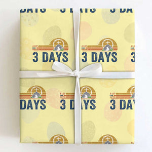 Easter A Lot Can Happen in 3 Days Wrapping Paper Roll Retro Religious Easter Christian TS10 Light Yellow Print Your Wear