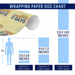 Easter A Lot Can Happen in 3 Days Wrapping Paper Roll Retro Religious Easter Christian TS10 Print Your Wear