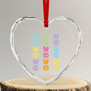 Easter Bruh Heart Crystal Glass Ornament Gen Alpha Slang Skibidi Rizz Cute Bunny TS10 Transparent Glass 3'' Heart Print Your Wear