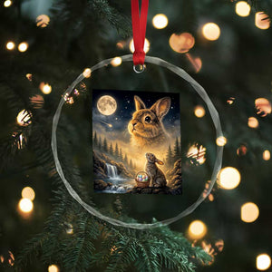 Easter Bunny Howling to the Moon Vintage Crystal Glass Ornament TS14 Print Your Wear