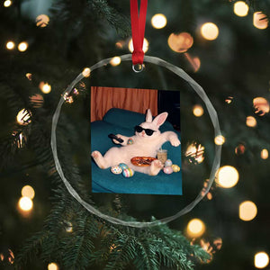 Easter Bunny Iced Coffee Crystal Glass Ornament Funny Animal Meme TS14 Print Your Wear