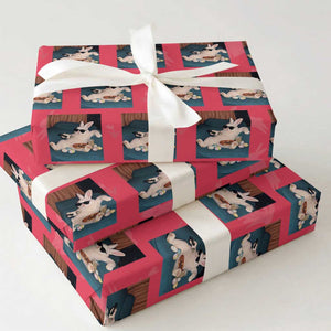 Easter Bunny Iced Coffee Wrapping Paper Roll Funny Animal Meme TS14 Red Print Your Wear