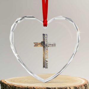 Easter Christian Heart Crystal Glass Ornament Vintage Cross Farmhouse Religious Not About Bunny About the Lamb TS10 Transparent Glass 3'' Heart Print Your Wear