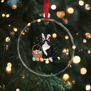 Easter Day Cat Bunny Ears Eggs Graphic Crystal Glass Ornament TS02 Print Your Wear