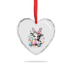Easter Day Cow Heart Crystal Glass Ornament Cute Cow Bunny Heifer TS10 Print Your Wear