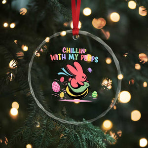 Easter Day Crystal Glass Ornament Chillin With My Peeps Bunnies TS10 Print Your Wear